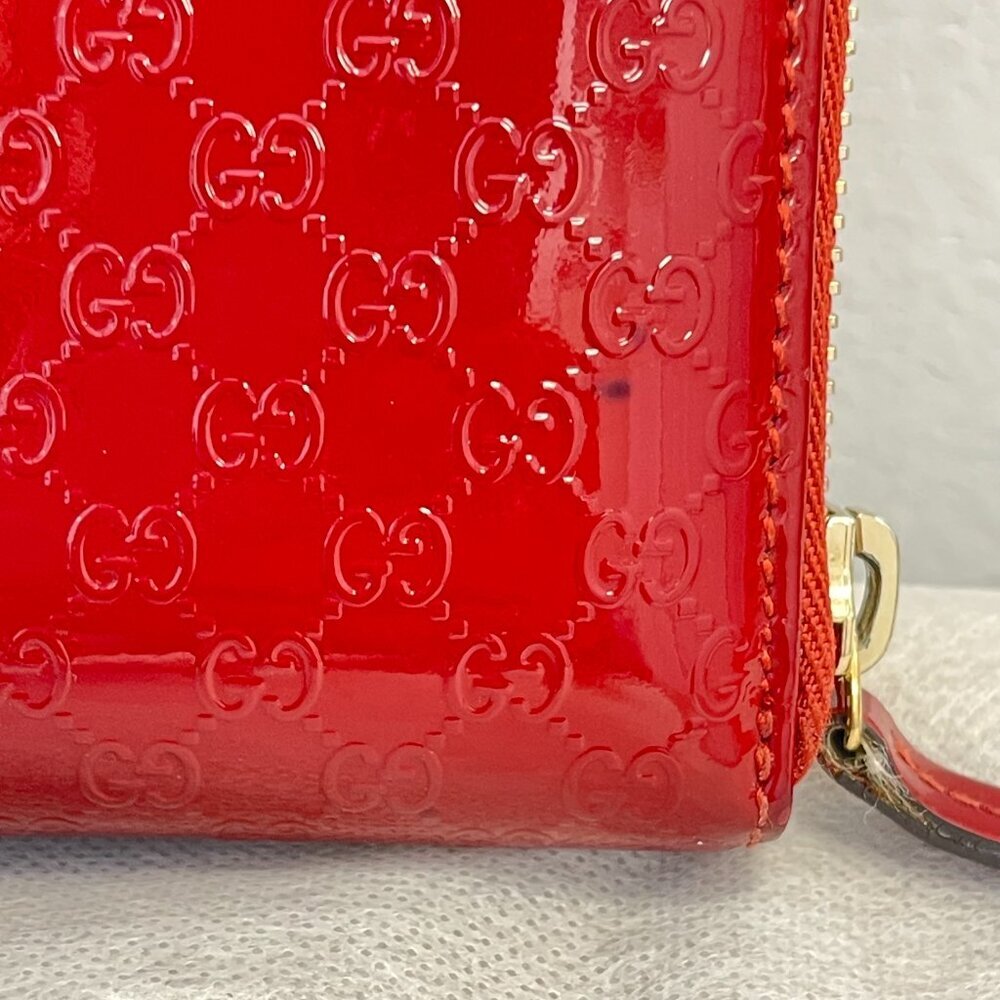 Gucci Microguccissima Zippy Long Wallet in Red Patent Leather - Preowned - Picture 10 of 12
